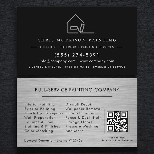 Carte De Visite Code QR des services de peinture (Créateur téléchargé)