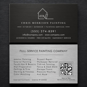 Carte De Visite Code QR des services de peinture modernes