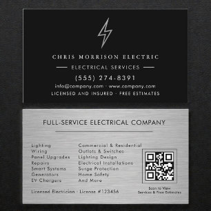 Carte De Visite Code QR des services électriques professionnel