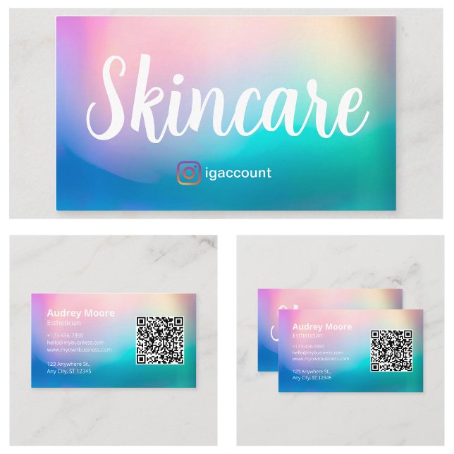 Carte De Visite Code QR d'esthéticienne en soins de peau (Skincare Esthetician QR Code Business Card
)