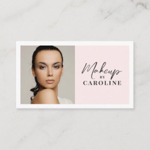 Carte De Visite Code QR d'icône sociale de script rose Blush Photo