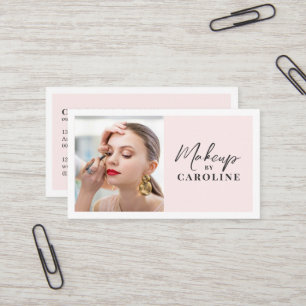 Carte De Visite Code QR d'icône sociale de script rose Blush Photo