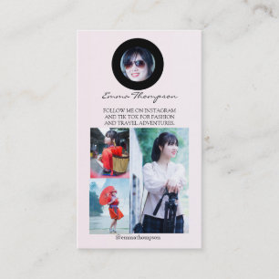 Carte De Visite Code QR d'influenceur sur les médias sociaux Photo