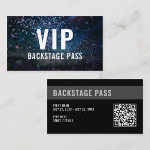 Carte De Visite Code QR du billet VIP Backstage pour la photo de l