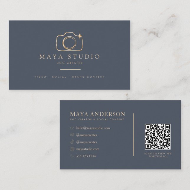 Carte De Visite Code QR du créateur UGC (Devant / Derrière)