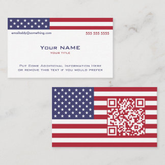 Carte De Visite Code QR du drapeau américain