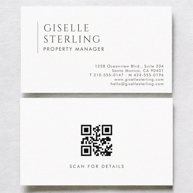 Carte De Visite Code QR du gestionnaire de biens moderne professio (Créateur téléchargé)