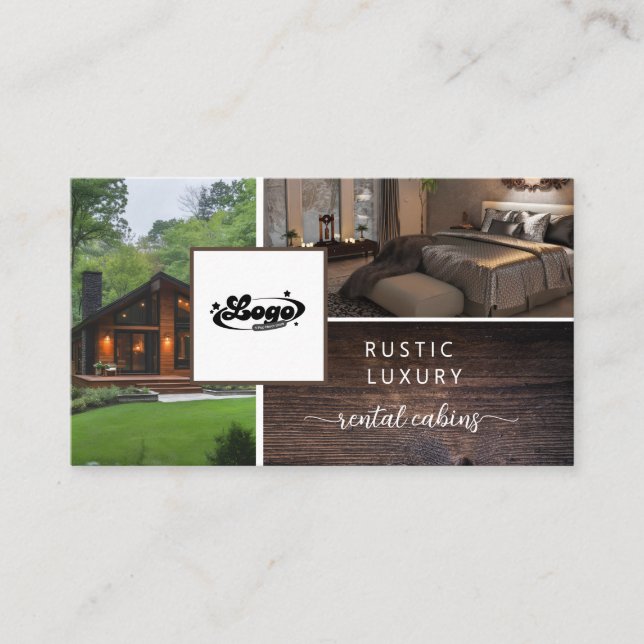 Carte De Visite Code QR du logo côtier de location rustique  (Devant)