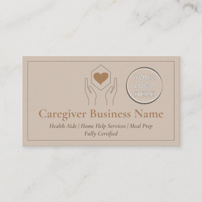 Carte De Visite Code QR du logo de Brown Caregiver (Devant)