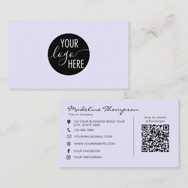 Carte De Visite Code QR du logo de la société professionnelle Lave (Devant / Derrière)