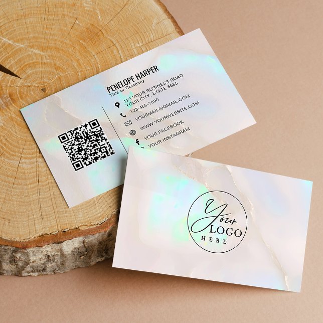 Carte De Visite Code QR du logo de la société professionnelle Opal (Créateur téléchargé)