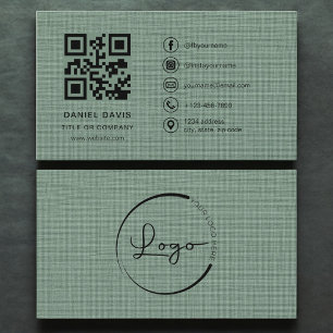 Carte De Visite Code QR du logo de la société Sage Green Linen Com