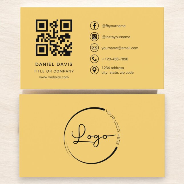 Carte De Visite Code QR du logo de l'entreprise professionnelle ja (Créateur téléchargé)
