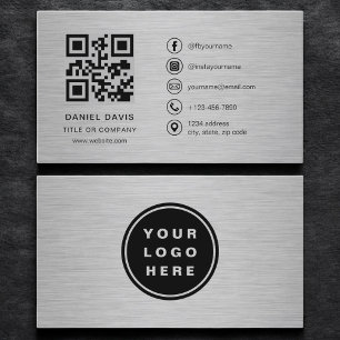 Carte De Visite Code QR du logo de l'entreprise professionnelle mé