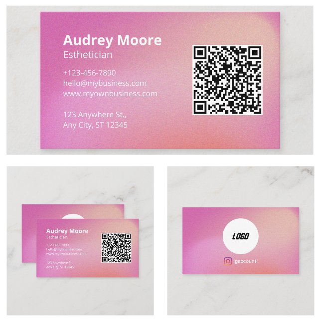Carte De Visite Code QR du logo de l'esthéticienne (Esthetician Logo QR Code Business Card
)