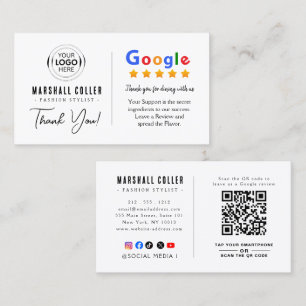 Carte De Visite Code QR du logo de restaurant Google