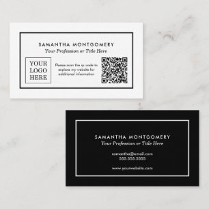 Carte De Visite Code QR du logo de société personnalisé moderne no