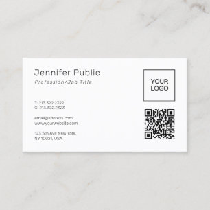 Carte De Visite Code QR du logo de votre propre entreprise moderne