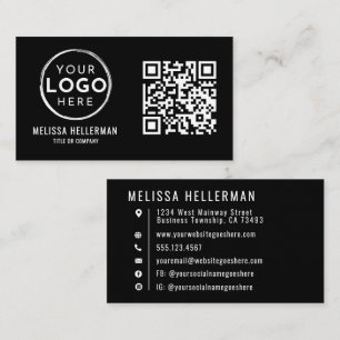 Carte De Visite Code QR du logo d'entreprise minimaliste moderne n