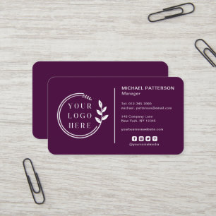 Carte De Visite Code QR du logo d'entreprise Plum pour les coordon