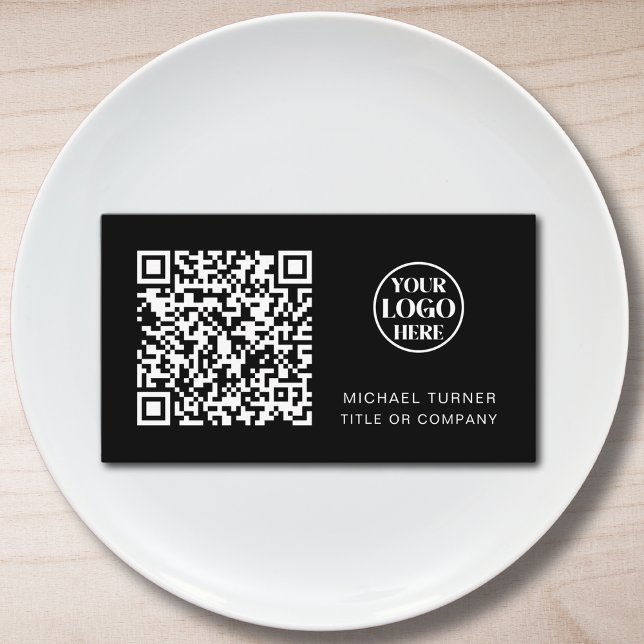 Carte De Visite Code QR du logo d'entreprise Professionnel Moderne (Créateur téléchargé)