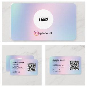 Carte De Visite Code QR du logo des services de beauté de l'esthét