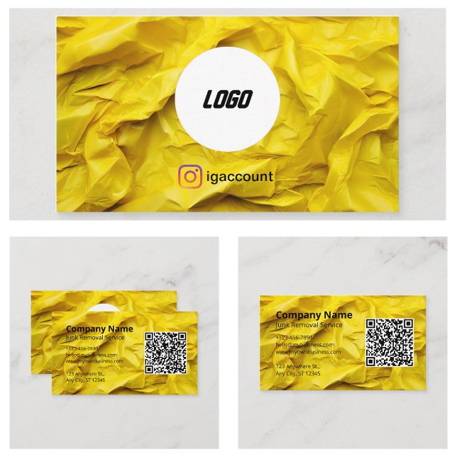 Carte De Visite Code QR du logo du service de suppression de junk (Junk Removal Service Logo QR Code Business Card
)