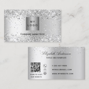 Carte De Visite Code QR du logo Silver