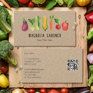 Carte De Visite Code QR du marché de l'agriculteur biologique aux