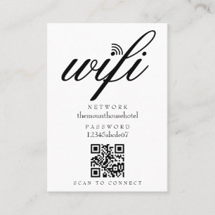 Carte De Visite Code QR du mot de passe du réseau Wifi