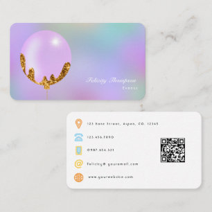 Carte De Visite Code QR du planificateur d'événements Purple et Go