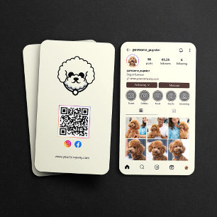 Carte De Visite Code QR du profil Instagram de l'influenceur canin