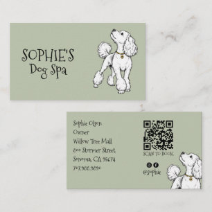 Carte De Visite Code QR du salon de toilettage pour chiens mignon