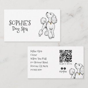 Carte De Visite Code QR du salon de toilettage pour chiens mignons