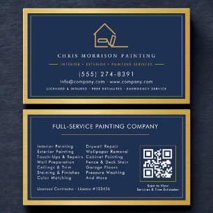 Carte De Visite Code QR du service de peinture Accueil Peintre 