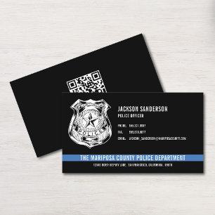 Carte De Visite Code QR du service de police personnalisé