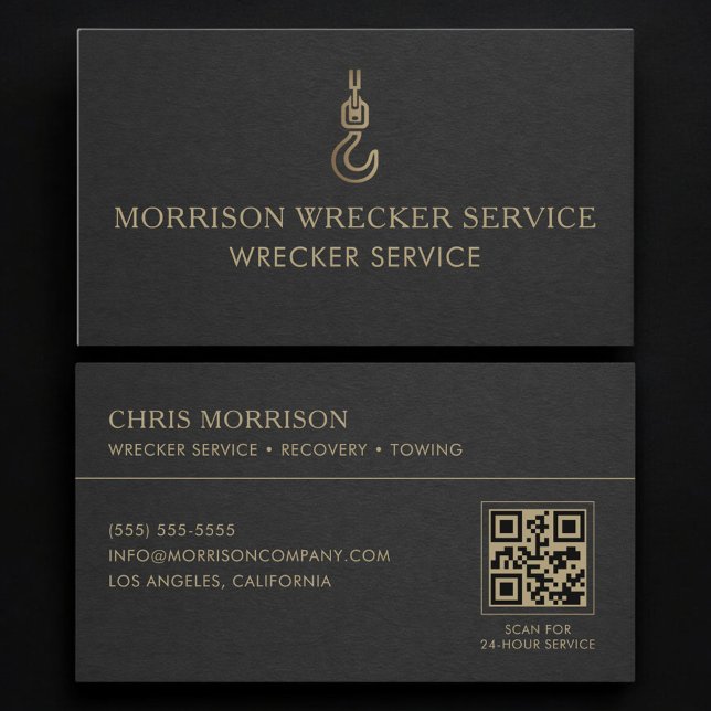 Carte De Visite Code QR du service de remorquage (Créateur téléchargé)