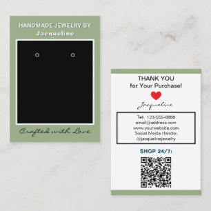 Carte De Visite Code QR du site Web de bijoux noirs de sauge