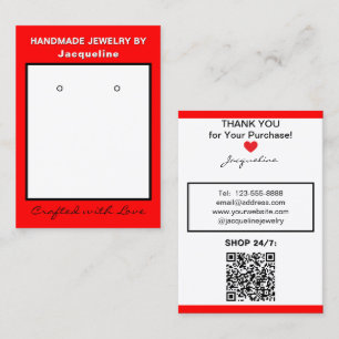 Carte De Visite Code QR du site Web de bijoux rouges et blancs