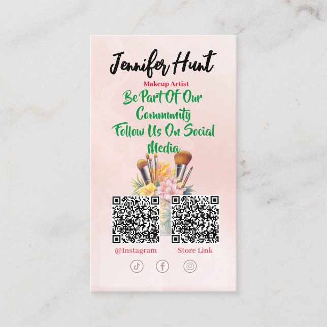 Carte De Visite Code QR du style des médias sociaux tendance (Devant)