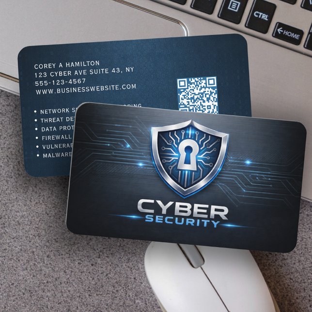 Carte De Visite Code QR du technicien de service de cybersécurité (Créateur téléchargé)