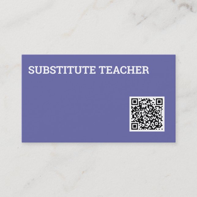 Carte De Visite Code QR du tuteur enseignant substitut (Devant)
