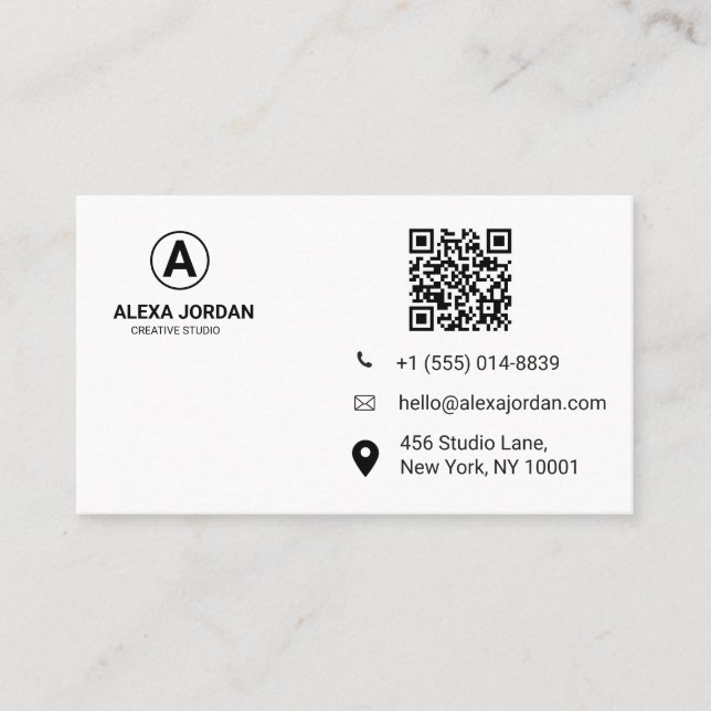 Carte De Visite Code QR éclaboussure aquarelle pastel tendance (Devant)