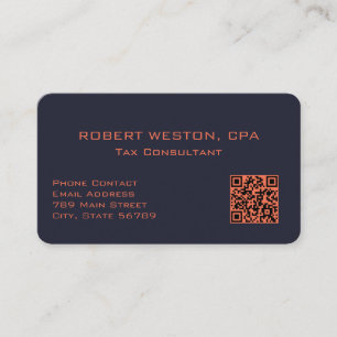 Carte De Visite Code QR éditable pour comptable spécialiste fiscal