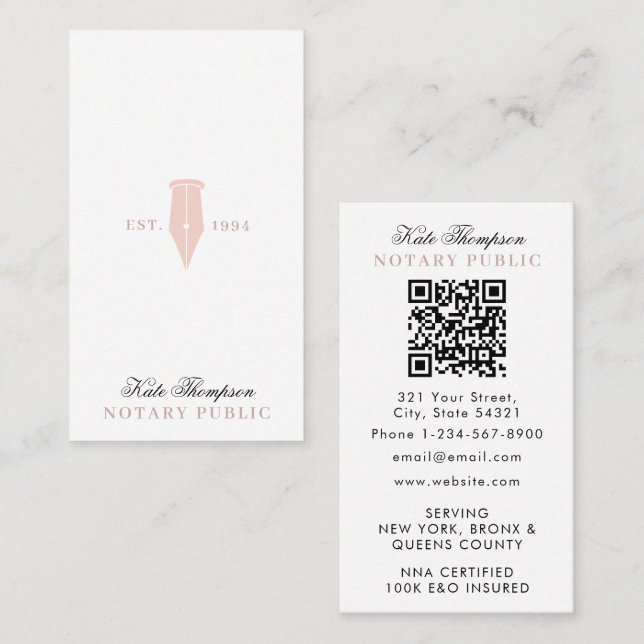 Carte De Visite Code QR élégant et classe de l'agent de signature  (Devant / Derrière)