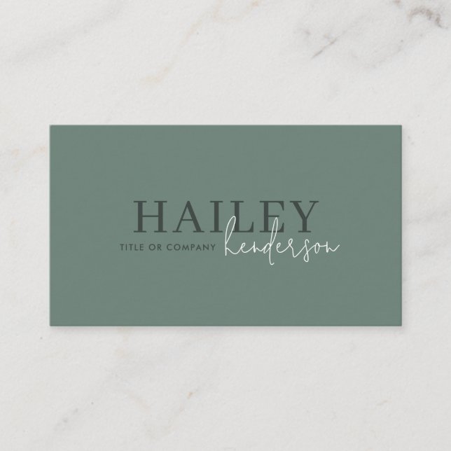 Carte De Visite Code QR élégant et vert de la forêt (Devant)