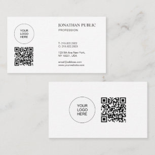 Carte De Visite Code QR Élégant Moderne Simple Télécharger Logo de