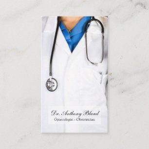 Carte De Visite Code QR élégant OBGYN Obstétricien gynécologue