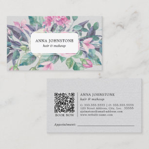 Carte De Visite Code QR en floraison vive   Nomination