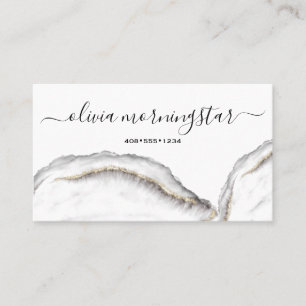 Carte De Visite Code QR en marbre noir et or